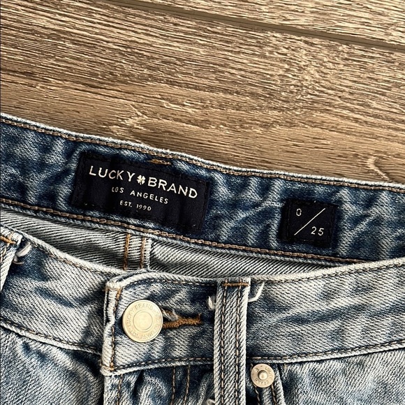 Lucky Brand boyfriend Blue Distressed Denim Shorts 25 - Picture 3 of 5